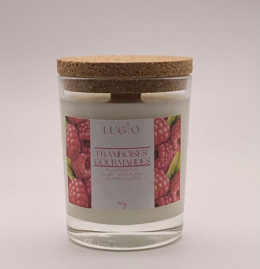 Bougie framboises gourmandes 140g