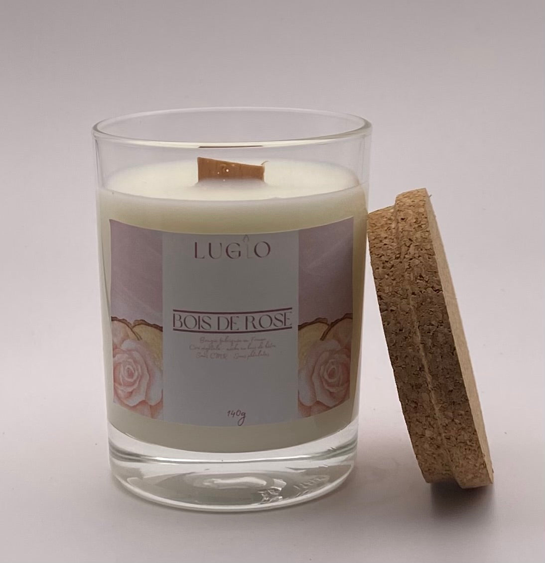 Bougie bois de rose 140g