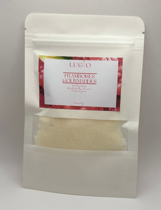 Poudre parfumée framboises gourmandes
