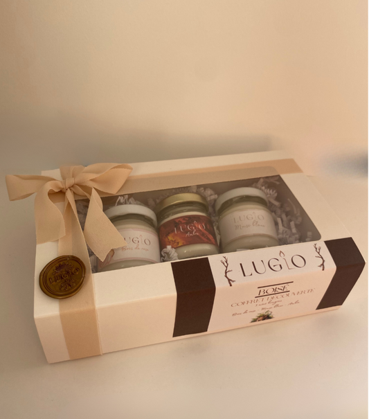 Coffret de mini bougies boisé