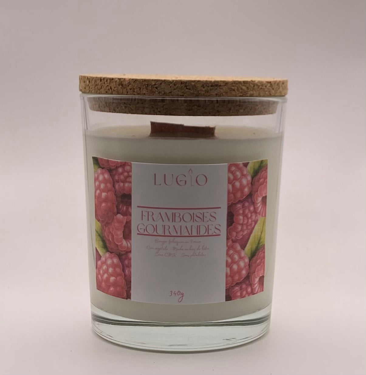 Bougie framboises gourmandes 340g
