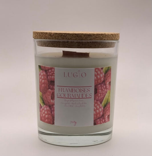 Bougie framboises gourmandes 340g