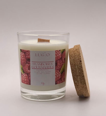 Bougie framboises gourmandes 140g