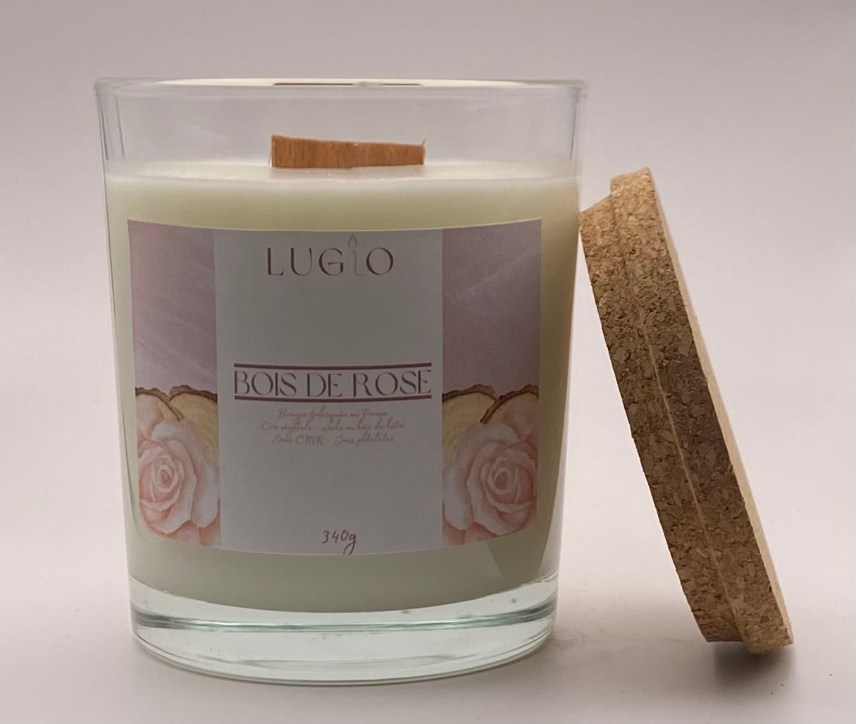 Bougie bois de rose 340g