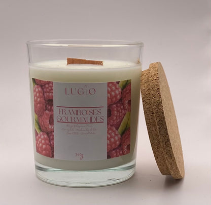 Bougie framboises gourmandes 340g